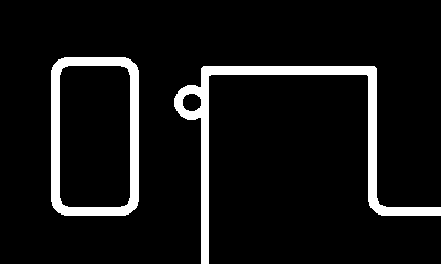 The same level as before, but this time the camera moves around to show the parts of the level that didn't fit on the screen.